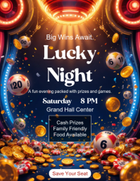 Purple Casino Night Event Flyer Template