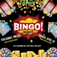 bingo night flyers, bingo game night flyers, Instagram Post template