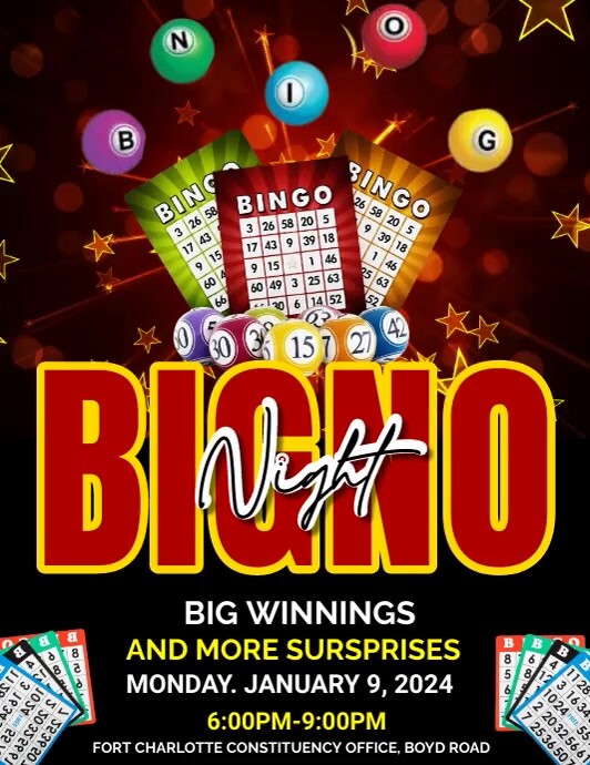 bingo night flyers, bingo game night flyers, template