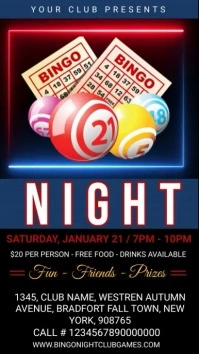 Bingo Night Game Flyer Historia de Instagram template