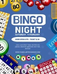 Bingo Night Game Flyer Volante (Carta US) template