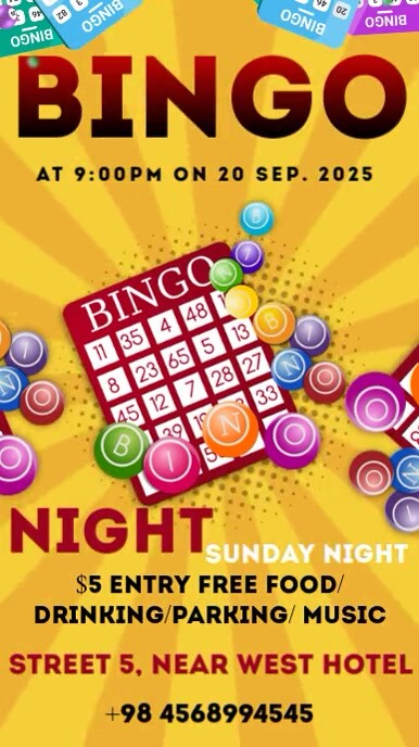 Bingo Night Instagram Reel template