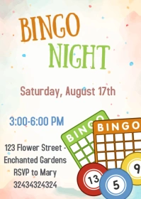 Bingo Night Invitation A6 template