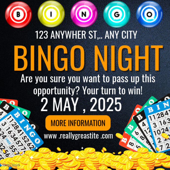 Bingo Night Party Instagram Post Template | PosterMyWall