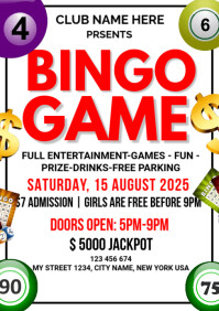 Bingo Night Poster  A5 template