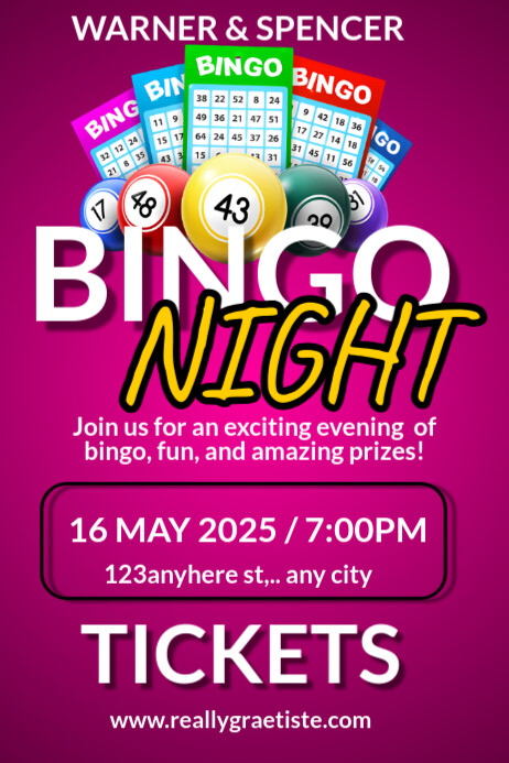 Bingo Night  Poster Plakkaat template