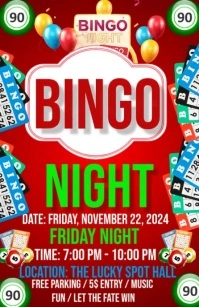Bingo night poster new professional template 2025 ความกว้างแบบครึ่งหน้า