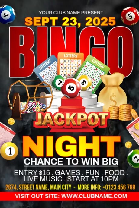Bingo Night Template Плакат