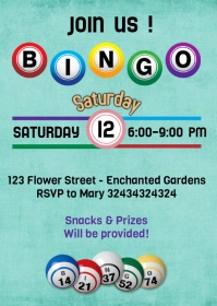 Bingo Party Event Flyer Template A6
