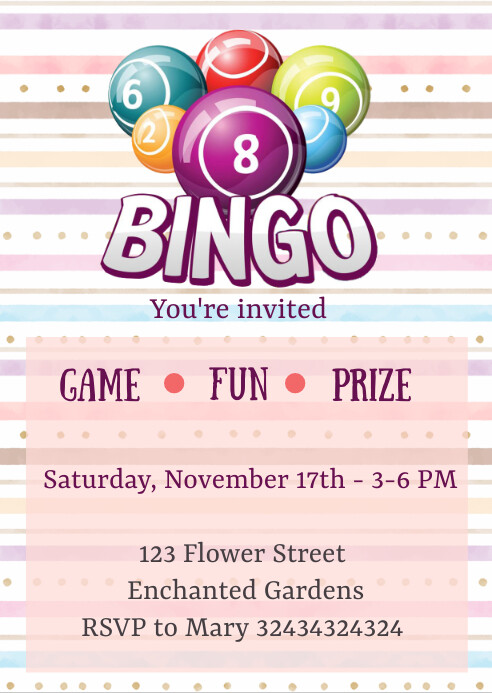 Plantilla de Bingo party invitation | PosterMyWall