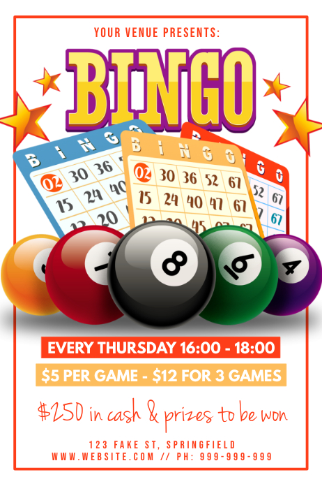 Bingo Poster Template PosterMyWall bingo-poster-template-postermywall