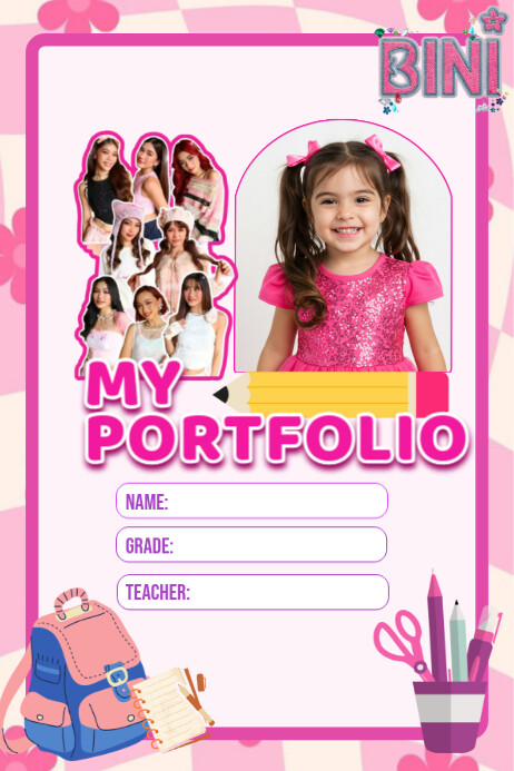 Bini Layout BINI THEME PORTFOLIO FOR KIDS Template | PosterMyWall