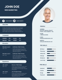 Biography Design Template - CV Resume Folheto (US Letter)