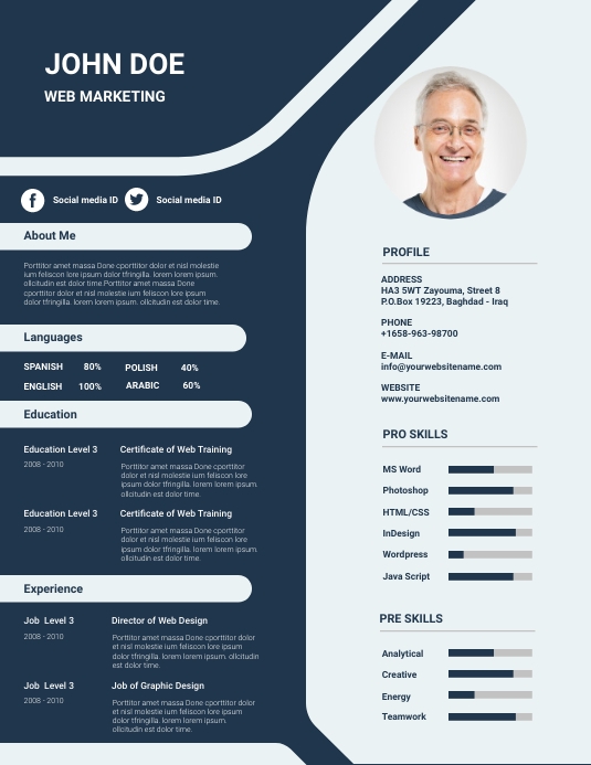 My Vector Biography Example Biography Design Template - CV Resume | PosterMyWall