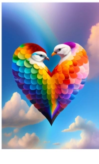 Bird shaped heart US Legal template