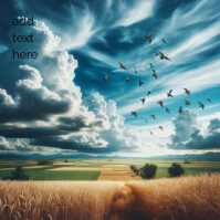 Birds Over Wheat Fields Instagram Post template