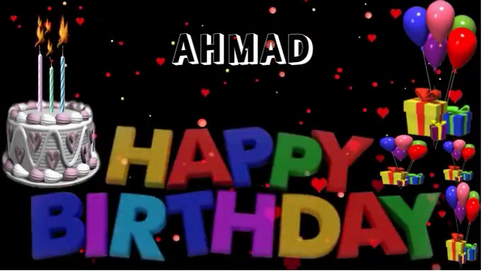 BIRHDAY TEMPLATE WITH NAME Цифровой дисплей (16 : 9)