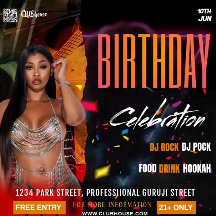 BIRTH BASH PARTY Instagram Post template