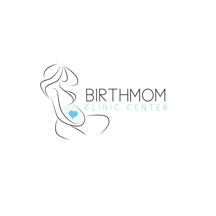 Birth clinic pregnant woman icon logo template