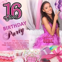 Birth Day Party Square (1:1) template