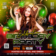 Black Club Birthday Party Isikwele Template