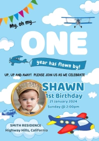 BIRTHDAY, FIRST BIRTHDAY A3 template