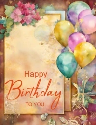 Birthday, friends, mom, event Flyer (US Letter) template