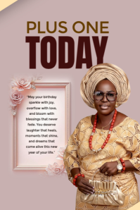 Birthday, plus one today, glorious birthday, happy birthday, age with grace Plakat template