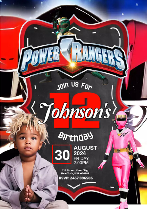 Birthday, Power Rangers Template | PosterMyWall
