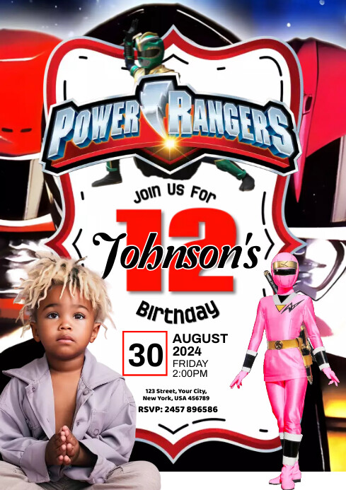 Birthday, Power Rangers Template | PosterMyWall