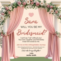 bridesmaid announcement,event,wedding Instagram Post template