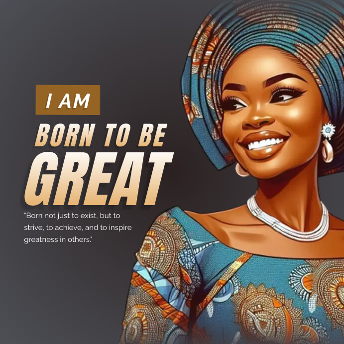 Birthday, am born to be great Instagram Post template