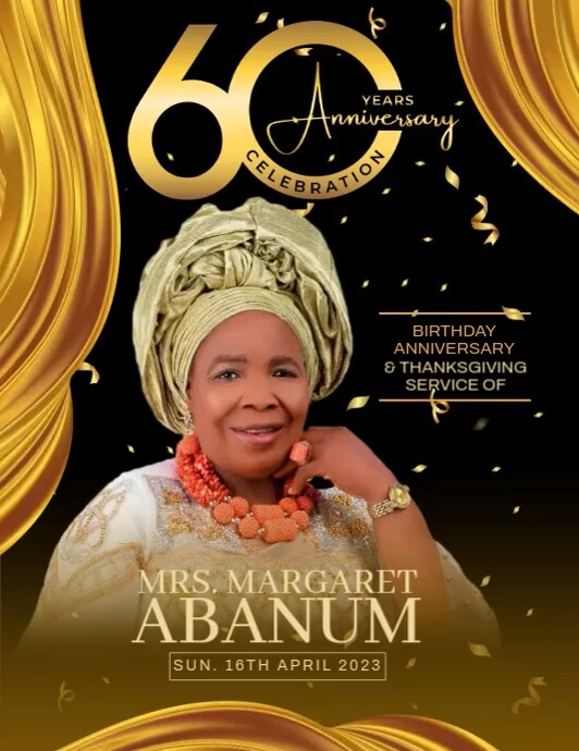 Birthday, Anniversary Flyer Template Ulotka (US Letter)
