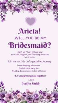 bridesmaid announcement,event,wedding Instagram na Kuwento template