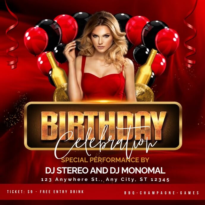 Birthday,event,party,valentine Kwadrat (1:1) template