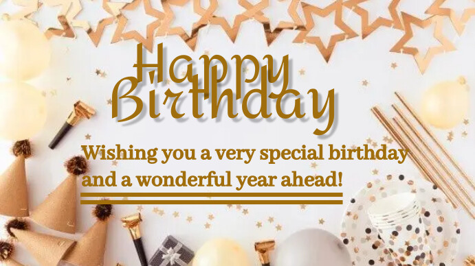 Birthday,online greetings card,template Ekran reklamowy (16:9)
