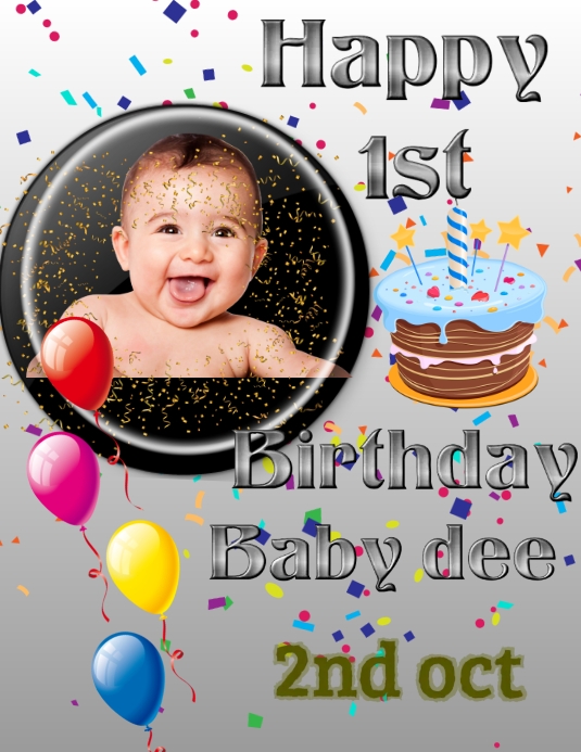 Birthday (14) Flyer (US Letter) template