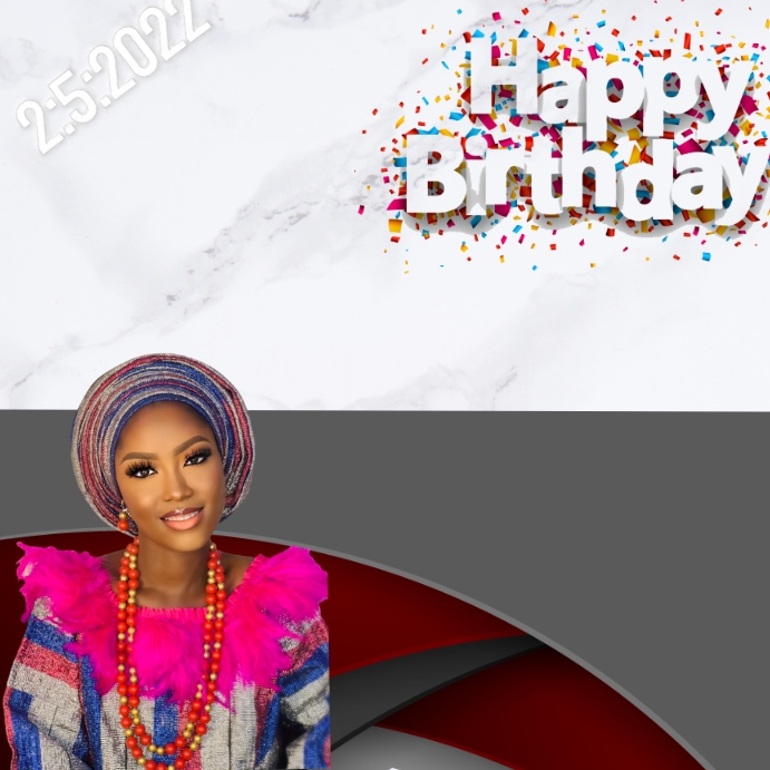 Birthday (14) Square (1:1) template