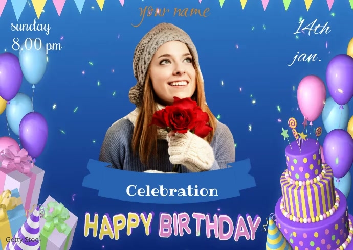 Birthday (2) Postcard template