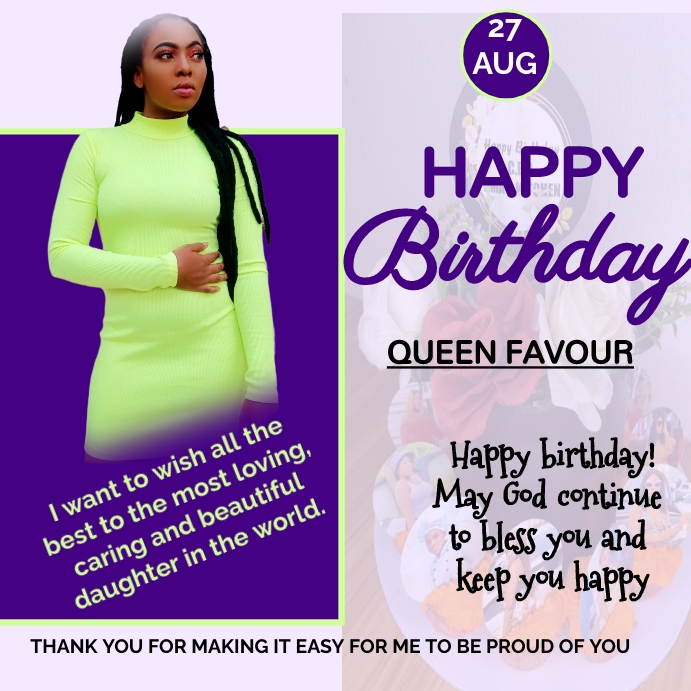 Birthday (3) Square (1:1) template