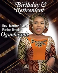 Birthday and retirement announcement poster design Instagram Portrait template
