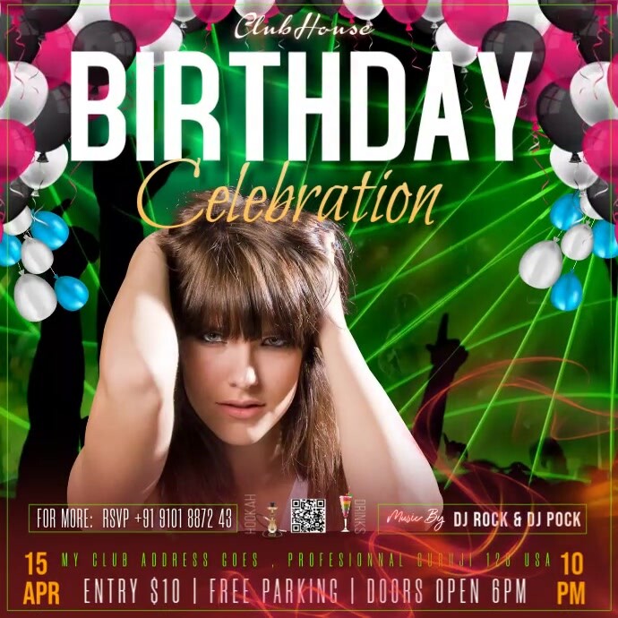 birthday announcement, Template PosterMyWall