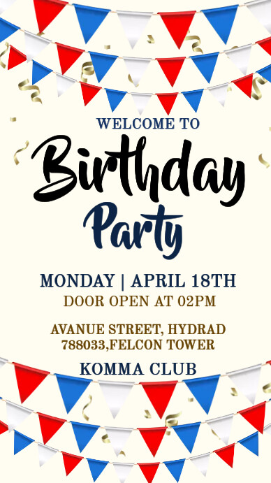 birthday announcement, Instagram 快拍 template
