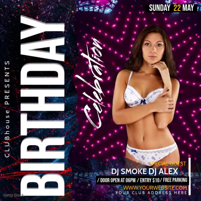 birthday announcement Template PosterMyWall