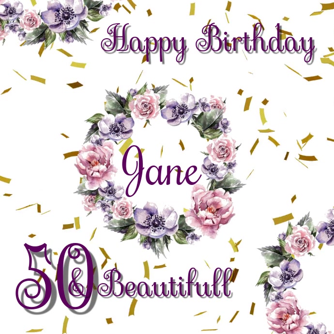 birthday announcement Template PosterMyWall