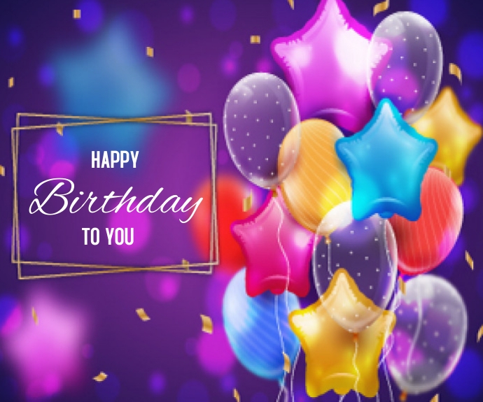 Birthday Background flat design Persegi Panjang Sedang template