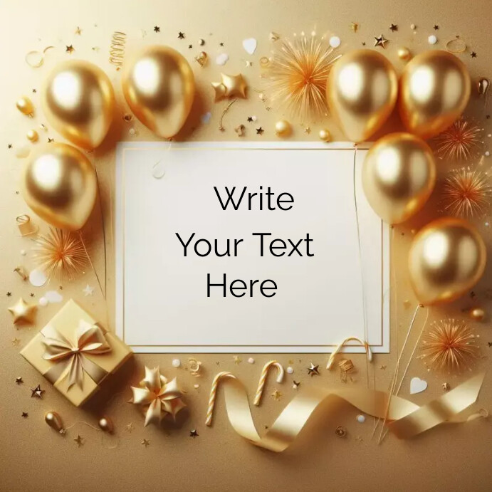 Birthday background template design gold PosterMyWall