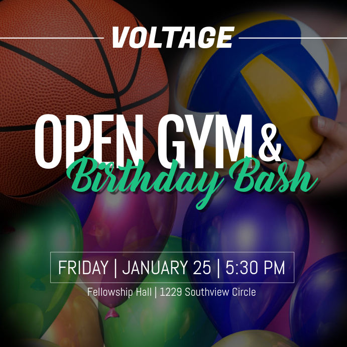 Modele Anniversaire Bash Open Gym Postermywall Modele Anniversaire Bash Open Gym Postermywall