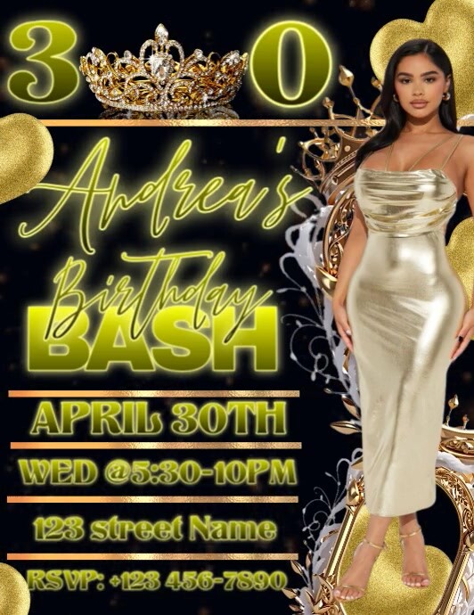 Birthday Bash 2025 Editional Flyer (US Letter) template