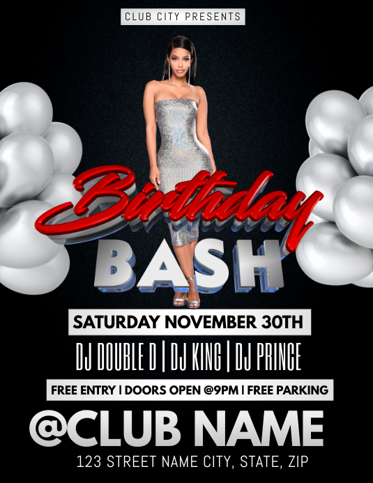 Copy of BIRTHDAY BASH CLUB FLYER TEMPLATE PosterMyWall